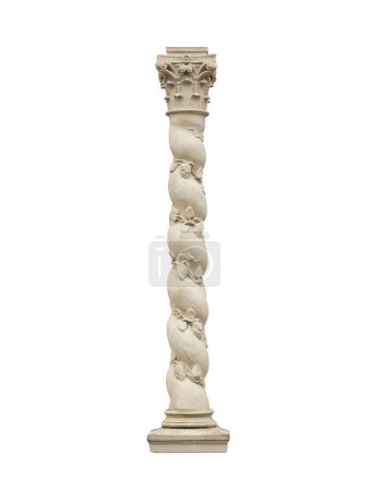 Foto de Columna de piedra medieval aislada sobre fondo blanco. para su uso en su trabajo de diseño. alto detalle - Imagen libre de derechos