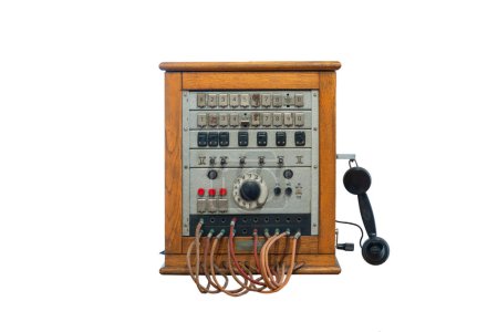 Foto de Centralita telefónica aislada sobre fondo blanco - Imagen libre de derechos