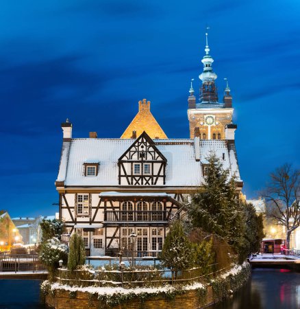 2023-02-04 ; Vue de la maison du meunier, grand moulin en hiver Gdansk, Pologne.