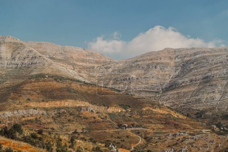 Photo for Amazing landscape of a rocky mountains. Beautiful autumnal landscape. The beauty of wild nature. Peaceful Lebanon. - Royalty Free Image