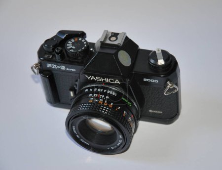 Photo for Italy : Giffoni Valle Piana - March 27, 2023 : Yashica FX-3 SUPER 2000,analog camera Model. Vintage YASHICA 35 mm SLR. - Royalty Free Image
