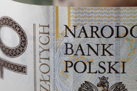 Dinero polaco. Los billetes zloty polacos colocados uno al lado del otro se pueden utilizar como ilustraciones para muchas cuestiones financieras diversas. Moneda PLN