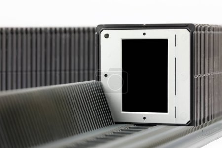 Fotorahmen gestapelt in Tablett entwickelt, um Diashow mit Projektor bieten.