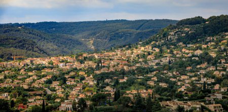 Photo for Traditional old stone houses in the Alpes mountains surrounding the medieval town of Saint Paul de Vence, French Riviera, South of France - Royalty Free Image