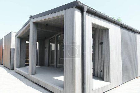 Photo for A new modular house for a small office. - Royalty Free Image