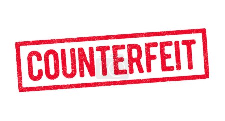 Vector illustration of the word Counterfeit in red ink stamp