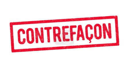 Ilustración de Ilustración vectorial de la palabra Contrefacon (Falsificación en francés) en tinta roja - Imagen libre de derechos