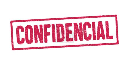 Vector illustration of the word confidencial (Confidential in Spanish and Portuguese) in red ink stamp