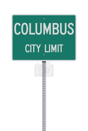 Foto de Ilustración vectorial de la señal de tráfico verde de Columbus (Georgia) City Limit en poste metálico - Imagen libre de derechos