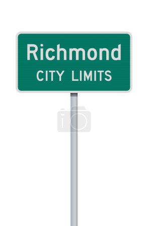 Foto de Ilustración vectorial de la señal verde de Richmond (Virginia) City Limits en poste metálico - Imagen libre de derechos