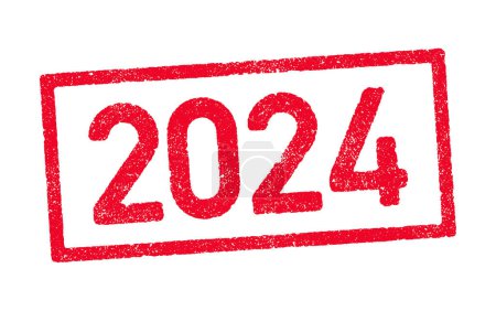 Ilustración de Ilustración vectorial del año 2024 en tinta roja - Imagen libre de derechos