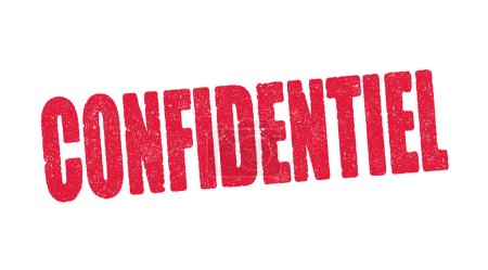 Foto de Ilustración vectorial de la palabra Confidentiel (Confidencial en francés) en tinta roja - Imagen libre de derechos