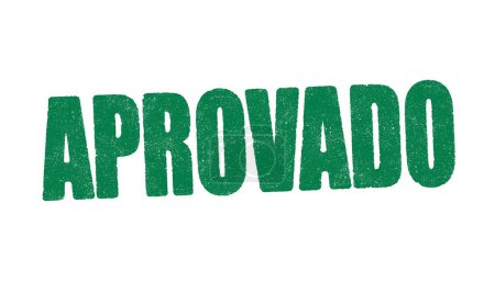 Illustration for Vector illustration of the word Aprovado (Approved in Portuguese) in green ink stamp - Royalty Free Image