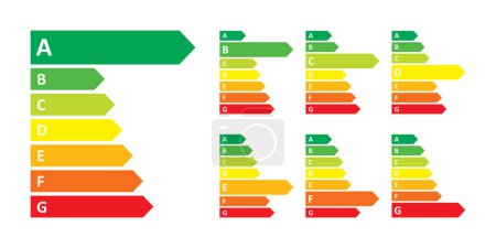 Vector illustration of the different  European Union energy labels