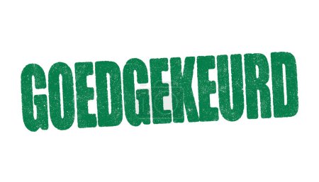 Illustration for Vector illustration of the word Goedgekeurd (Approved in Dutch) in green ink stamp - Royalty Free Image