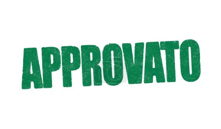 Illustration for Vector illustration of the word Approvato (Approved in Italian) in green ink stamp - Royalty Free Image