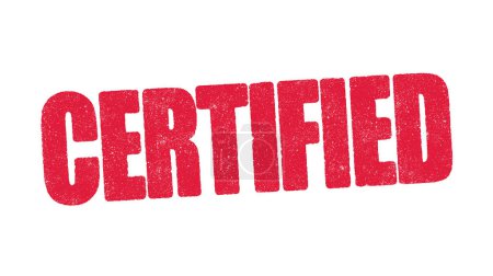 Ilustración vectorial de la palabra Certified in red ink stamp