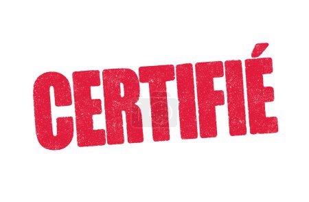 Foto de Ilustración vectorial de la palabra Certifie (certificado en francés) en tinta roja - Imagen libre de derechos
