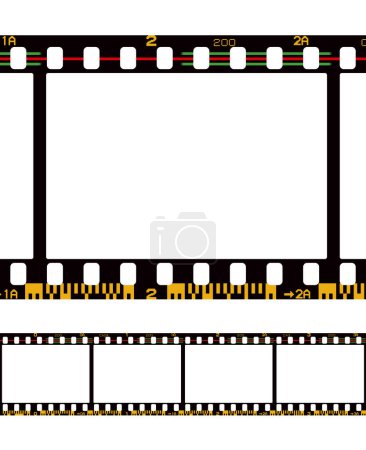 Foto de Ilustración vectorial del borde de película analógica fotográfica con códigos de barras - Imagen libre de derechos