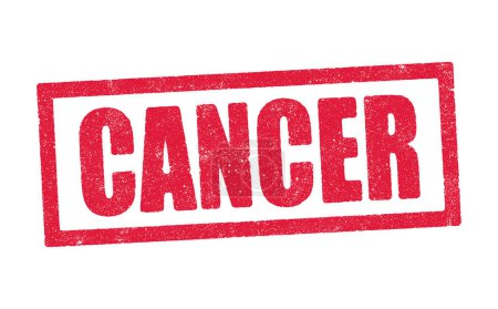 Foto de Ilustración vectorial de la palabra Cancer in red rectangular ink stamp - Imagen libre de derechos