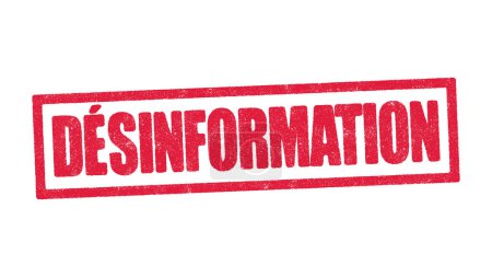 Foto de Ilustración vectorial de la palabra Desinformación (Desinformación en francés) en tinta roja - Imagen libre de derechos