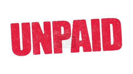 Vector illustration of the word Unpaid in red ink stamp