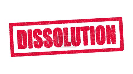 Vector illustration of the word Dissolution in red ink stamp