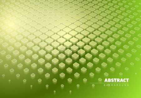 Illustration for Abstract background made from color cubes in green with place for your text or any other content. Nice background for banner flyer header social media status - Royalty Free Image
