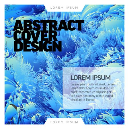 Illustration for Abstract blue and green cover temlate with abstract color gradient effects and place for your title and other text. Nice fresh template for cover banner flyer header or social media status with abstract shapes around the title - Royalty Free Image