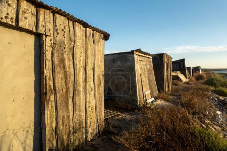 Téléchargez les photos : Vue des anciens quais palaphitiques en bois situés à Carrasqueira, Portugal. - en image libre de droit