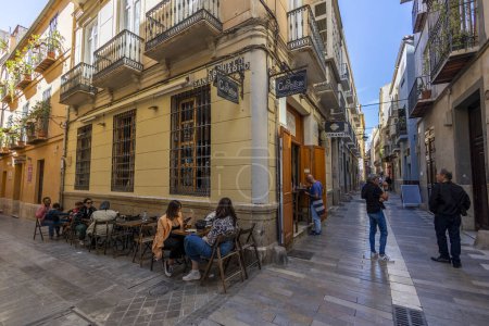 Malaga, Spain - October 21, 2023: Downtown area of Malaga city, located in Andalusia, Spain.