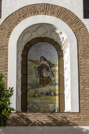 Photo for Typical religious art from the streets of Ronda village., located in Spain. - Royalty Free Image