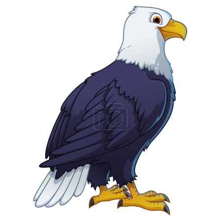 Téléchargez les illustrations : Illustration animalière d'aigle à tête blanche - en licence libre de droit