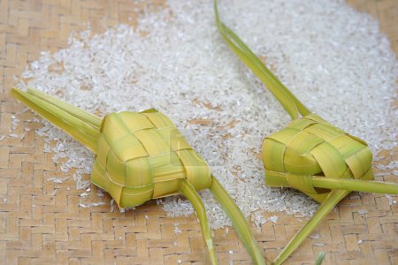 ketupat, a container made from coconut leaves for steaming rice