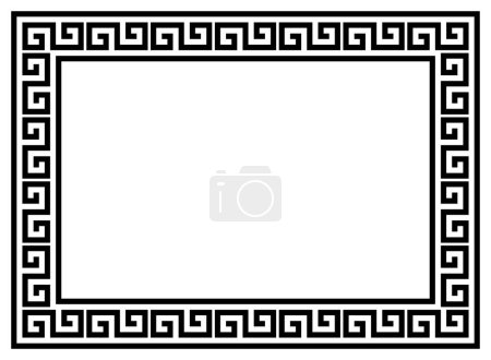 Photo for Greek frame ornaments, meanders. Square meander border from a repeated Greek motif Vector illustration on a white background - Royalty Free Image