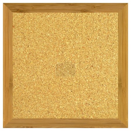 Photo for Wooden bamboo frame with square cork board isolated on white background - Royalty Free Image