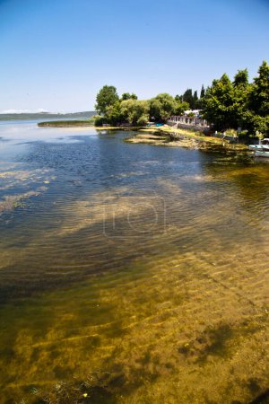 Photo for Ulubat or Uluabat Lake Golyazi surroundings in Bursa, Turkey, wonderful natural lake views, June 25 2023 - Royalty Free Image