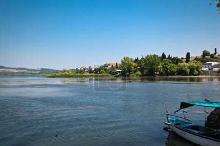 Photo for Ulubat or Uluabat Lake Golyazi surroundings in Bursa, Turkey, wonderful natural lake views, June 25 2023 - Royalty Free Image