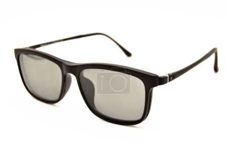Photo for Modern design black framed plastic reading glasses, glasses isolated on white background - Royalty Free Image