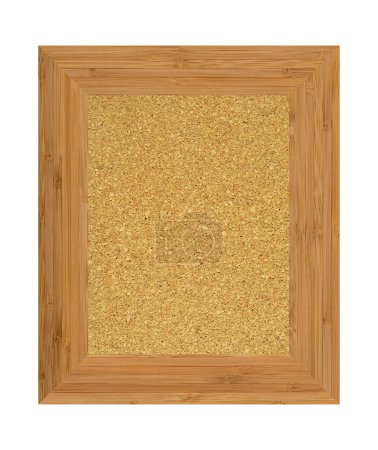Photo for Rectangular empty bamboo frame and cork board, isolated on white background - Royalty Free Image