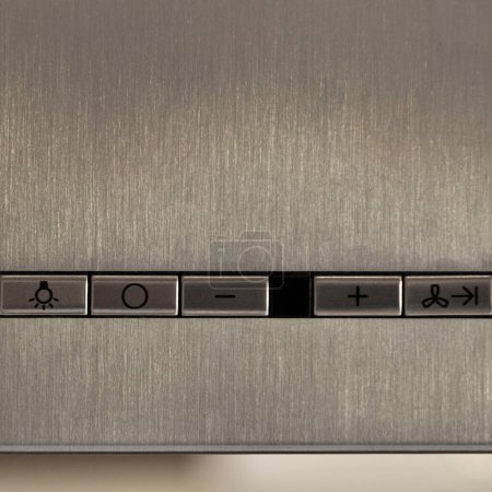 Photo for Modular stainless steel inox built-in hood above the cooker detail - Royalty Free Image