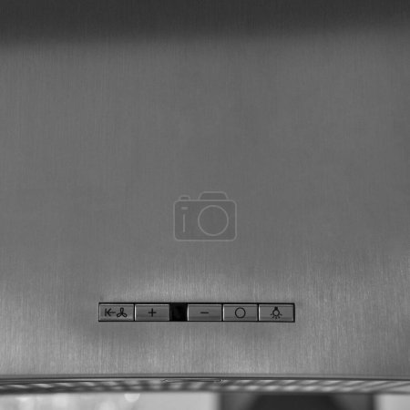 Photo for Modular stainless steel inox built-in hood above the cooker detail - Royalty Free Image