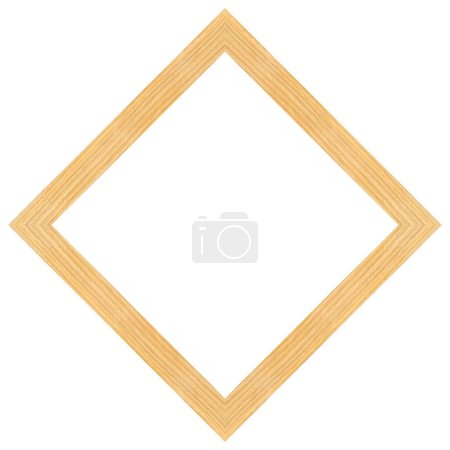 Photo for Square wooden frame cut from pine wood texture, isolated on white background - Royalty Free Image