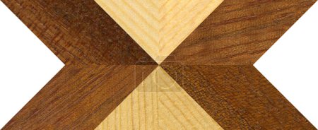 Marqueterie en bois, motifs créés à partir de la combinaison de différents bois de pin et de noyer, parquet, planche à découper