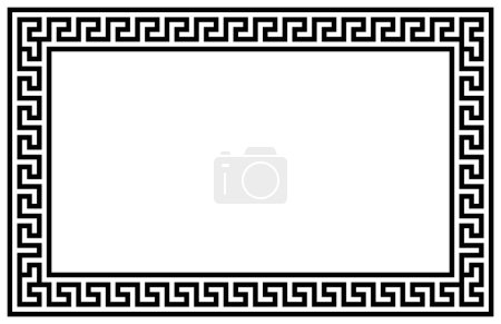 Greek frame ornaments, meanders. Rectangle meander border from a repeated greek motif Vector illustration on a white background