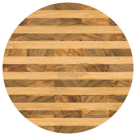 Marqueterie en bois de bambou et noyer, motifs créés à partir de la combinaison de différents bois, parquet, planche à découper
