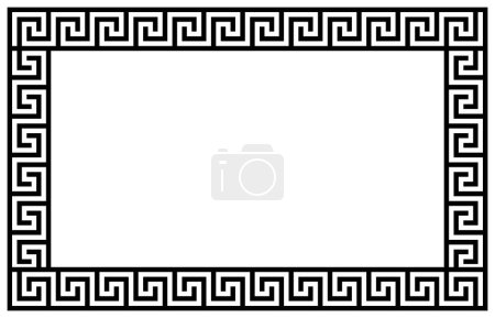 Griechische Rahmenornamente, Mäandern. Rechteck-Mäanderrand aus einem wiederholten griechischen Motiv Vektor-Illustration auf weißem Hintergrund