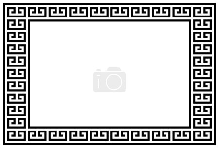 Greek frame ornaments, meanders. Rectangle meander border from a repeated greek motif Vector illustration on a white background