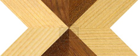 Holzintarsien, Muster aus der Kombination verschiedener Kiefern- und Nussbaumhölzer, Holzboden, Parkett, Schneidebrett