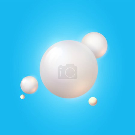 Illustration for Vector set 3d sphere. Realistic glossy 3d balls.vector - Royalty Free Image